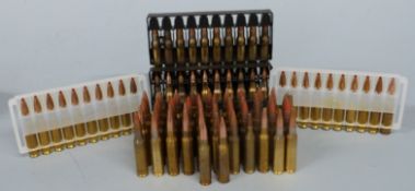 Eighty six .308 rifle cartridges, most in cartridge holders. PLEASE NOTE THAT A VALID RELEVANT