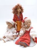 Three Gotz collectors' dolls, two by Phillip Heath Luisa and Allesandra both with certificates of