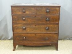 A 19thC mahogany chest of two over three graduated drawers, W106 x D54 x H104cm