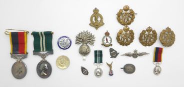 Husband and wife medals comprising Air Efficiency medal awarded to 2664308 Act Cpl B.M Weston-Hays