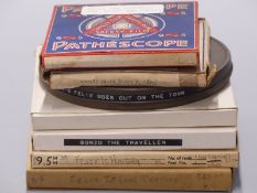 Seven 9.5mm mainly Felix cine film reels to include examples marked 'Felix is Hungry', Felix in