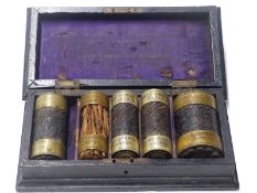 Cased set of Western and Brazilian Telegraph Company sample submarine cable sections by Hooper's