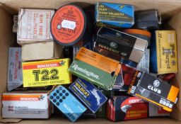 Nine hundred and eleven various .22 rifle cartridges, some in original boxes together with a box