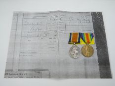 British Army WWI medals comprising War Medal and Victory Medal, named to 3094 Sgt V Collier,