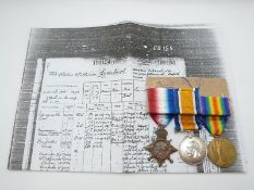 Royal Navy WWI medals comprising 1914/1915 Star, War Medal and Victory Medal, named to 190154  W W