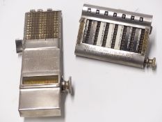 Two small vintage mechanical calculators, one a Comptator by Hans Sabielny of Dresden, length