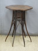 Early 20thC occasional table with plaque marked Goodall Lamb & Heighway Ltd, Manchester,