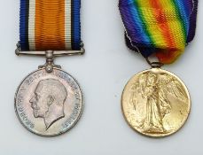 British Army WWI medals comprising War Medal and Victory Medal named to 161888 Pioneer S.M.