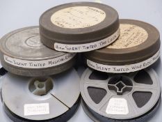 Five small 16mm cartoon and comedy cine films comprising reels marked 'Mickey Mouse a Wild Ride', '