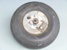 Spitfire aeroplane tail wheel with aluminium centre marked AH 2184/2 and JF100867, by repute