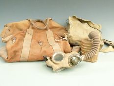 Major W.A.P.Crofts, Herefordshire Regiment bag together with a 1941 cased gas mask
