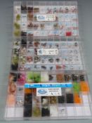 A large collection of modern fly fishing flies