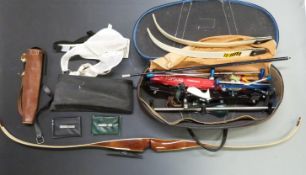 Two breakdown bows Starline Sirius and another similar together with various accessories in