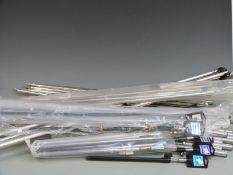 A large collection of fishing bank sticks