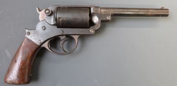 Starr Arms Co. New York 10.6mm five-shot double action percussion centre fire revolver with steel