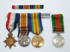 British Army WWI medals comprising 1914-1915 Star, War Medal and Victory Medal named to Lieutenant