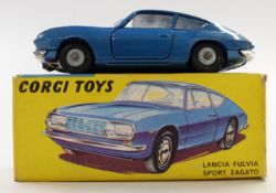 Corgi Toys diecast model Lancia Fulvia Sport Zagato with blue body and blue interior 332, in