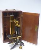 19th century Swift & Sons, 81 Tottenham Court Road, microscope in original box