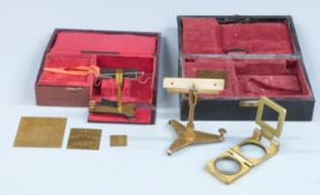 Two cased yarn balances, one by J Casartelli, the other marked Blackburn's and John Nesbitt