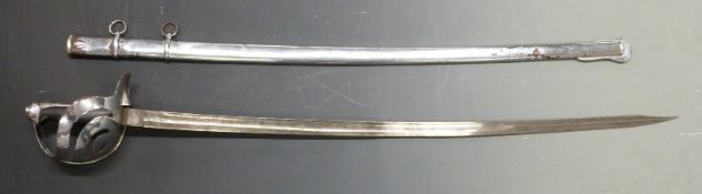 Italian 1873 pattern officer's sword, the decorated blade stamped Gilardoni Milano, blade length