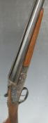 Armas Bisonte 12 bore sidelock side by side shotgun with engraved scenes of dogs and birds to the