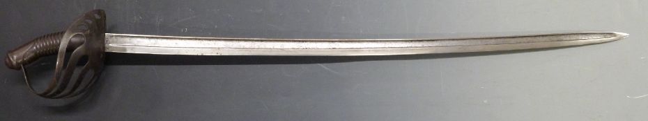 French 19thC Naval sword / cutlass, blade length 84cm