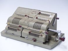 Brunsviga double vintage mechanical calculator numbered 34-95336 to underside