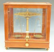 Monmouthshire County Council laboratory beam scale by Degrave & Co. London, numbered 4797 to each