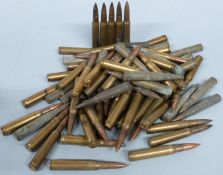 Seventy seven approximately .50 machine gun cartridges. PLEASE NOTE THAT A VALID RELEVANT FIREARMS/