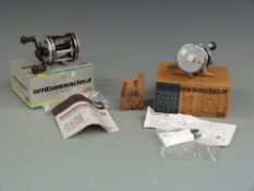 Two mulitiplier reels, an Abu Garcia Ambassador G500 C5 Rocket and an Abu Garcia 6500 C3