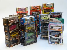 Forty three Burago, Maisto, Teamsters, Elicor and similar 1:43 scale diecast model cars including