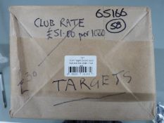 One thousand Bisley TGT 17cm double sided five and one grade 1 targets, sealed in original