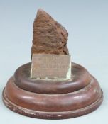 WWI Battle of Jutland mounted fragment of a 12inch shell that struck HMS Barham during the Battle of