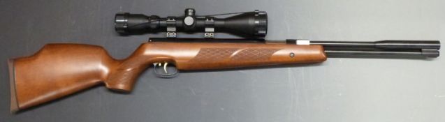 Weihrauch HW97K .22 air rifle with chequered semi-pistol grip and forend and Hawke Eclipse 3-9x50 IR
