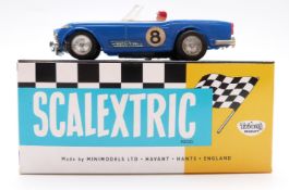Tri-ang Scalextric model motor racing/ slot car Triumph TR4A racing car with blue body, beige