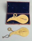 19th century leather cased Parnell Hall's London patent letter balance together with a similar loose