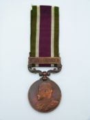British Army Tibet medal with Gyantse clasp, named to Doolie Blaer Jampa Sib No. 77N Field Hospital