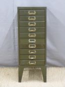 Ten drawer metal filing unit, W27 x D40 x H72cm