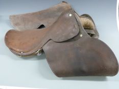 Leather saddle.