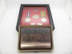 British Army WWII medals comprising War Medal and Defence Medal in presentation case with
