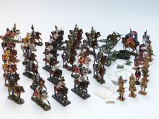 Over 50 various Del Prado model cavalry and infantry soldiers together with various cannons and