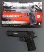 Swiss Arms P1911 Match .177 air pistol, serial number E03130762175, new with original box lid and