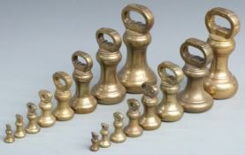 Two runs of bell weights both 7lb to 1oz, some with VR cipher, 16 in total