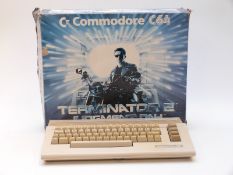 Commodore C64 Terminator 2 Judgement Day edition personal computer, in original box.