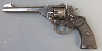 Deactivated Webley & Scott Mark IV .22 long six shot double action revolver with named and chequered