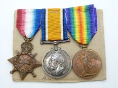 British Army WWI medals comprising 1914/1915 Star, War Medal and Victory Medal named to SE 3528