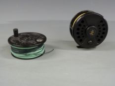 House of Hardy Sovereign 2000 salmon fly fishing reel with impressed #9/10/11 and fly line, the reel