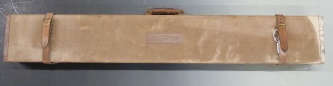 John Wilkes leather bound gun/ rifle case with fitted interior and original label 'John Wilkes Gun