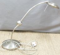 Brushed stainless steel adjustable desk or work lamp