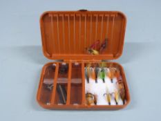 House of Hardy fly box with sea trout flies
